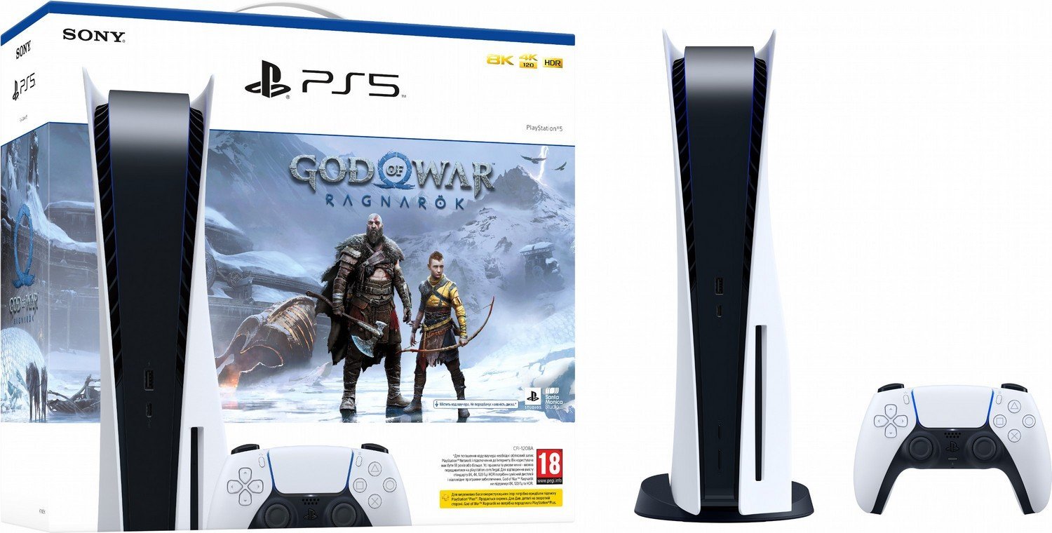 Купить Игровая консоль Sony PlayStation 5 Ultra HD Blu-ray (God of War  Ragnarok + Dying Light 2 Stay Human + The Callisto Protocol Day One Edition  в подарок) - цена в Харькове,