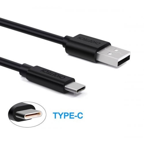 Купити Кабель Choetech USB 2.0 to USB Type-C 1m (AC0002) Black - ціна в Києві, Львові, Вінниці, Хмельницькому, Франківську, Україні | інтернет-магазин TELEMART.UA фото