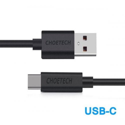 Купити Кабель Choetech USB 2.0 to USB Type-C 1m (AC0002) Black - ціна в Києві, Львові, Вінниці, Хмельницькому, Франківську, Україні | інтернет-магазин TELEMART.UA фото