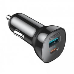 Автомобільний зарядний пристрій Choetech USB Type-C + USB 20W (TC0005-BK) Black