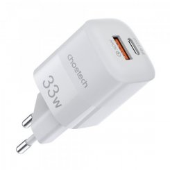 Мережевий зарядний пристрій Choetech USB Type-C + USB 33W (PD5006-EU-WH) White