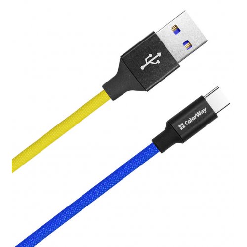 Купить Кабель Colorway USB to USB Type-C 1m (CW-CBUC052-BLY) Blue/Yellow - цена в Харькове, Киеве, Днепре, Одессе
в интернет-магазине Telemart фото
