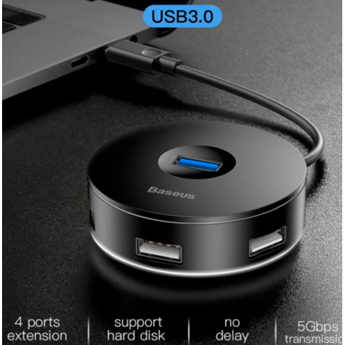 Купить USB-хаб Baseus Round Box USB 4 in 1 (CAHUB-F01) Black - цена в Харькове, Киеве, Днепре, Одессе
в интернет-магазине Telemart фото