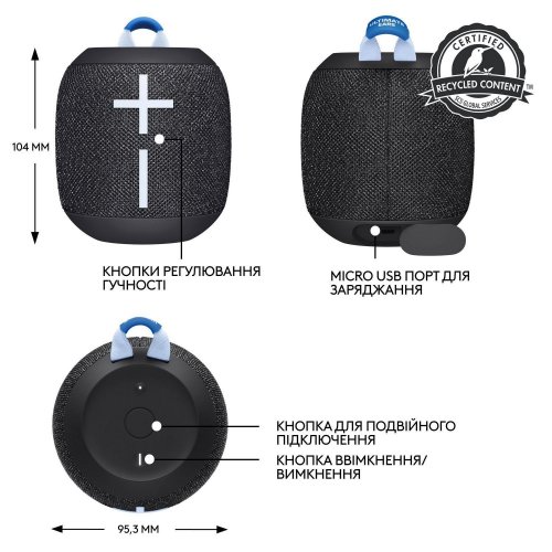 Портативная акустика Ultimate Ears Wonderboom 3 (L984-001829) Active Black купить в Украине | Telemart фото