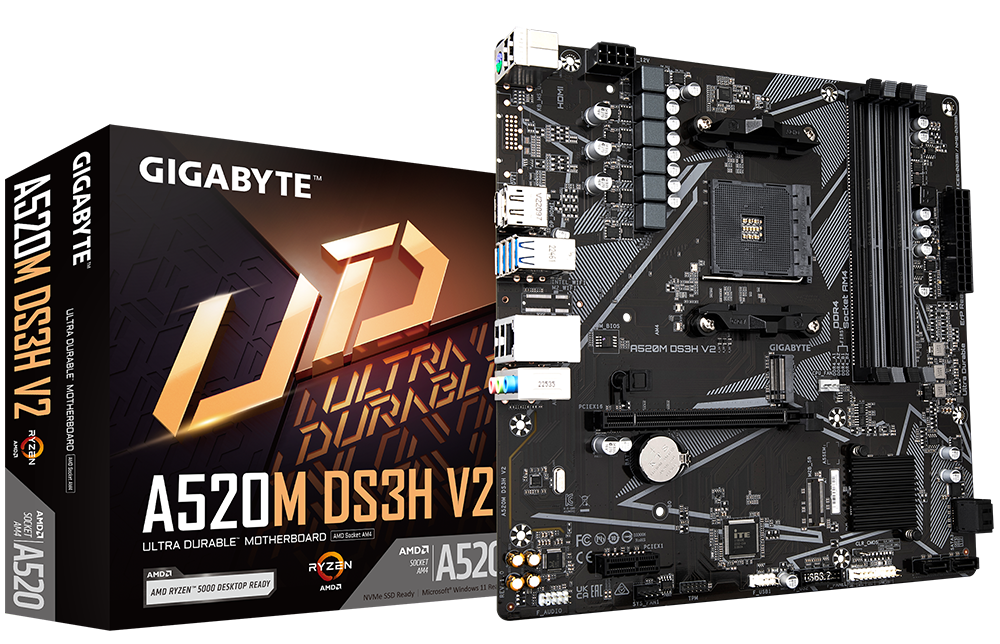 Купить Материнская плата Gigabyte A520M DS3H V2 (sAM4, AMD A520) с ...