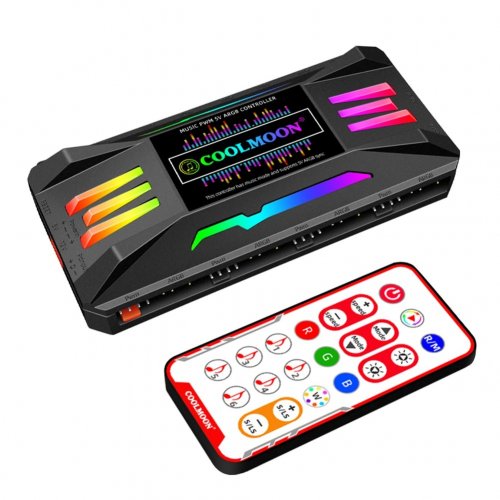 Купити Контролер Coolmoon PWM ARGB music controller (CM-PA2-B) - ціна в Києві, Львові, Вінниці, Хмельницькому, Франківську, Україні | інтернет-магазин TELEMART.UA фото