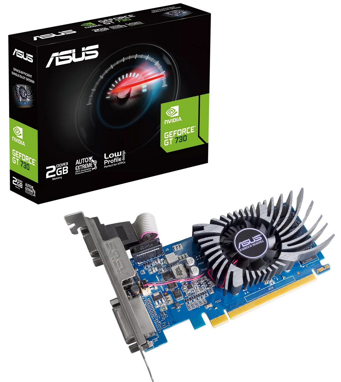 Продать Видеокарта Asus GeForce GT 730 DDR3 BRK Evo 2048MB  (GT730-2GD3-BRK-EVO) по Trade-In интернет-магазине Телемарт - Киев, Днепр,  Украина