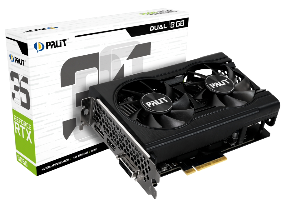Купить Видеокарта Palit GeForce RTX 3050 Dual 8192MB (NE63050018P1