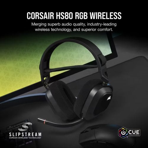 Купити Навушники Corsair HS80 RGB Wireless (CA-9011235-EU) Carbon - ціна в Києві, Львові, Вінниці, Хмельницькому, Франківську, Україні | інтернет-магазин TELEMART.UA фото