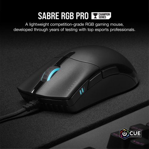 Купить Мышка Corsair Sabre RGB Pro Wireless Champion Series (CH-9313211-EU) Black - цена в Харькове, Киеве, Днепре, Одессе
в интернет-магазине Telemart фото