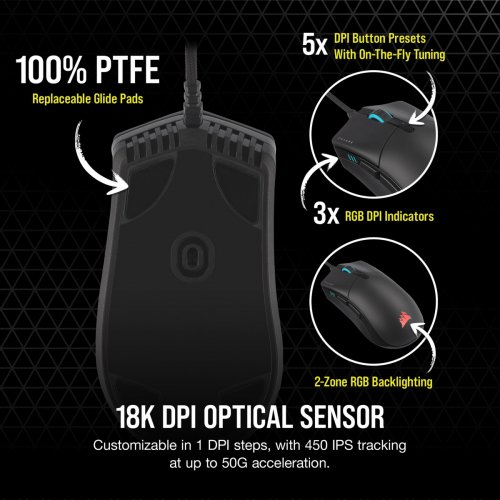 Купить Мышка Corsair Sabre RGB Pro Wireless Champion Series (CH-9313211-EU) Black - цена в Харькове, Киеве, Днепре, Одессе
в интернет-магазине Telemart фото