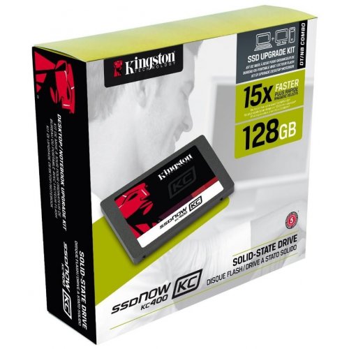 Продать SSD-диск Kingston SSDNow KC400 128GB 2.5" + Upgrade Kit (SKC400S3B7A/128G) по Trade-In интернет-магазине Телемарт - Киев, Днепр, Украина фото