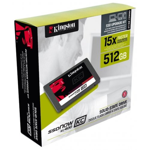 Продать SSD-диск Kingston SSDNow KC400 512GB 2.5" + Upgrade Kit (SKC400S3B7A/512G) по Trade-In интернет-магазине Телемарт - Киев, Днепр, Украина фото