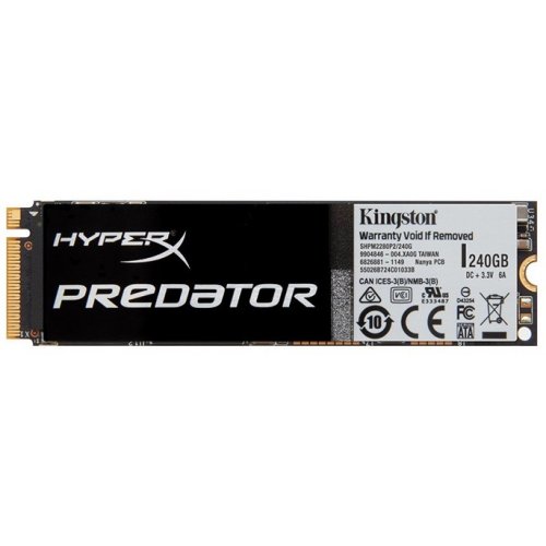 Продать SSD-диск Kingston HyperX Predator MLC 240GB M.2 (2280 PCI-E) (SHPM2280P2/240G) по Trade-In интернет-магазине Телемарт - Киев, Днепр, Украина фото