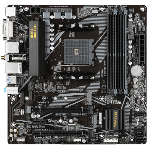 Photo Motherboard Gigabyte B550M DS3H AC (sAM4, AMD B550)