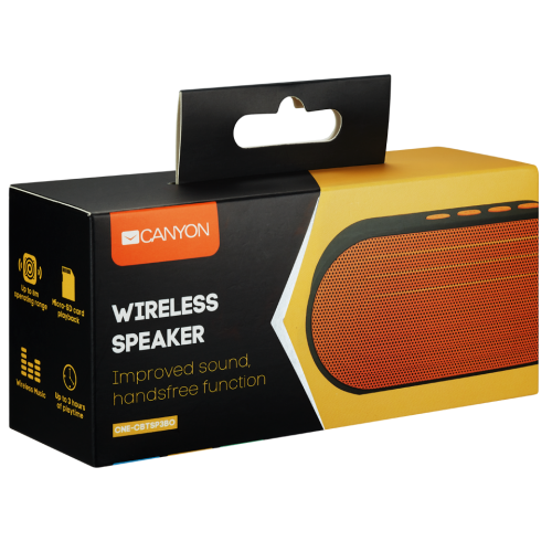 Портативная акустика Canyon Portable Bluetooth (CNE-CBTSP3BO) Black/Orange купить в Украине | Telemart фото