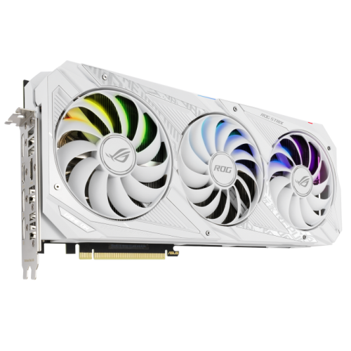 Photo Video Graphic Card Asus ROG GeForce RTX 3070 STRIX OC White 8192MB (ROG-STRIX-RTX3070-O8G-WHITE FR) Factory Recertified