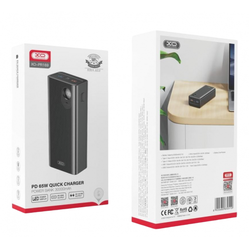 Powerbank XO PR169 30000mAh 65W Black купить в Украине | Telemart фото