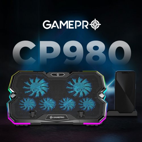 Підставка для ноутбука GamePro CP980 Black купити в Україні: Київ, Львів, Хмельницький, Тернопіль, Івано-Франківськ | Низька ціна, відгуки, характеристики від TELEMART фото