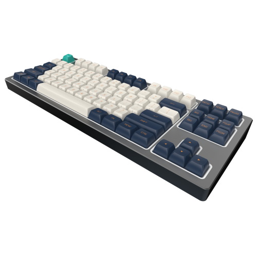 Photo Keyboard Dark Project KD87B PBT Mechanical Gateron Cap Teal (KB-GCT-872-702124) Blue/Cream