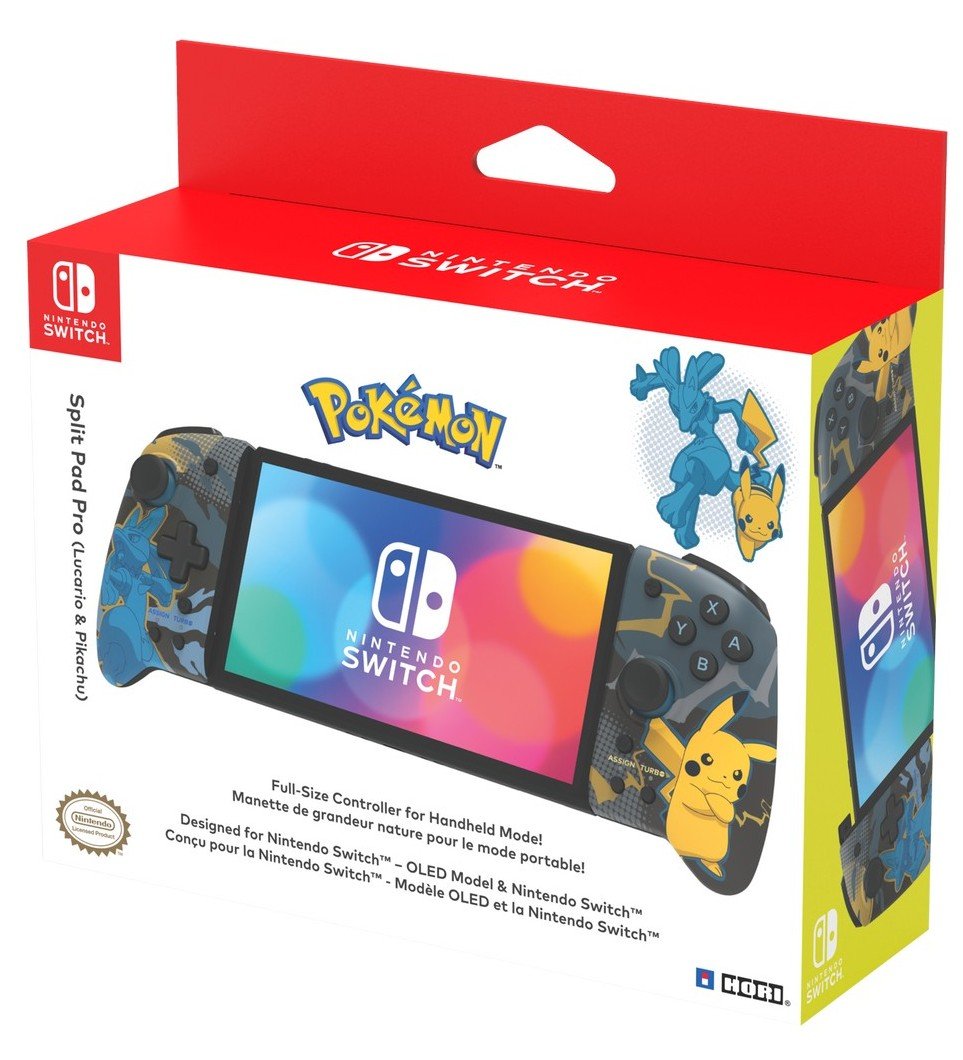 Купить Набор 2 Контроллера Hori Split Pad Pro Pikachu & Lucario for  Nintendo Switch (NSW-414U) Grey - цена в Харькове, Киеве, Днепре, Одессе в  интернет-магазине Telemart