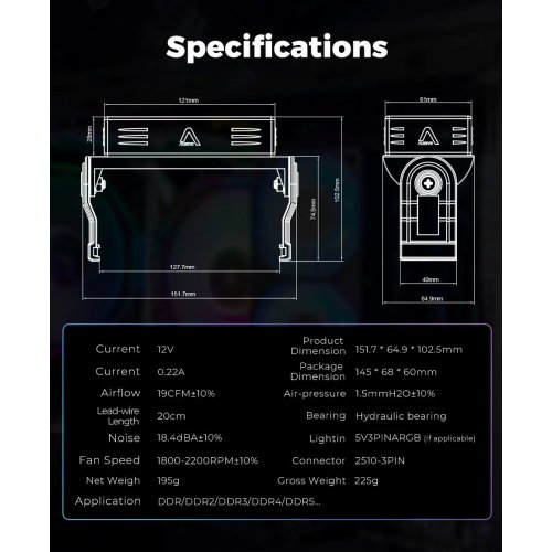 Купить Охлаждение для ОЗУ Alseye C RAM ARGB White - цена в Харькове, Киеве, Днепре, Одессе
в интернет-магазине Telemart фото