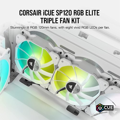 Продати Кулер для корпуса Corsair iCUE SP120 RGB ELITE Triple Pack with Lighting Node CORE (CO-9050137-WW) White за Trade-In у інтернет-магазині Телемарт - Київ, Дніпро, Україна фото
