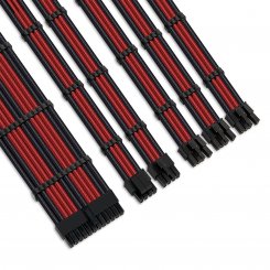 Набір кастомних кабелів живлення EVOLVE Custom Extension PSU Cable Kit 0.3m (EV-EPSUMF-03BKR) Black/Red