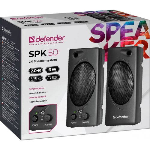 Акустична система Defender SPK-50 (65150) Black купити в Україні: Київ, Львів, Хмельницький, Тернопіль, Івано-Франківськ | Низька ціна, відгуки, характеристики від TELEMART фото