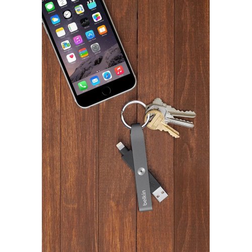 Купить USB Кабель Belkin MIXIT Keychain Lightning Black (F8J172bt) Gray - цена в Харькове, Киеве, Днепре, Одессе
в интернет-магазине Telemart фото