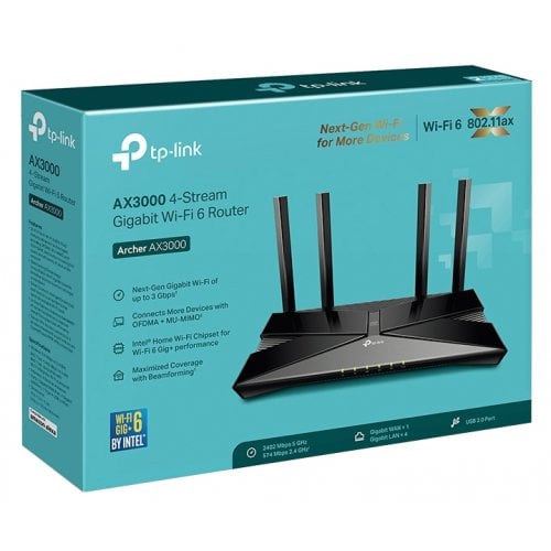 Купити Wi-Fi роутер TP-LINK Archer AX3000 - ціна в Києві, Львові, Вінниці, Хмельницькому, Франківську, Україні | інтернет-магазин TELEMART.UA фото