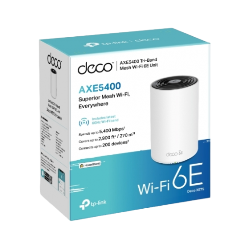 Купить Wi-Fi роутер TP-LINK Deco XE75 Mesh Wi-Fi System (1-pack) - цена в Харькове, Киеве, Днепре, Одессе
в интернет-магазине Telemart фото