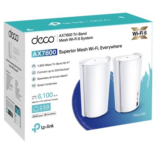 Купити Wi-Fi роутер TP-LINK Deco X95 Whole Home Mesh Wi-Fi System (2-pack) - ціна в Києві, Львові, Вінниці, Хмельницькому, Франківську, Україні | інтернет-магазин TELEMART.UA фото