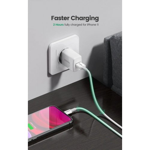 Кабель Ugreen US155 USB to Lightning 2.4A 1.5m (80315) White купити в Україні | Telemart фото