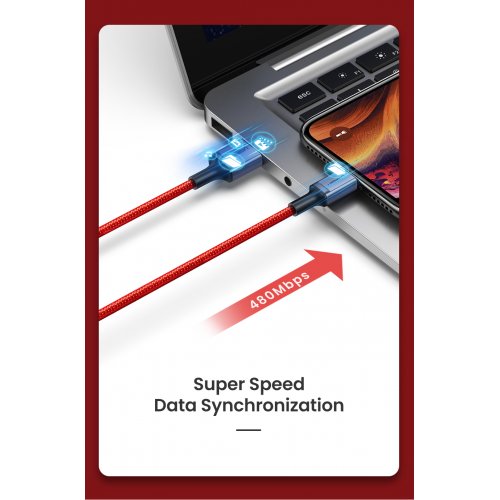 Фото Кабель Ugreen US293 USB to Lightning 2.4A 1m (80635) Red