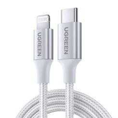 Кабель Ugreen US304 USB 2.0 Type-C to Lightning 3.0A (60W) 1.5m (70524) Silver
