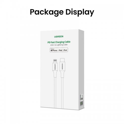 Кабель Ugreen US304 USB 2.0 Type-C to Lightning 3.0A (60W) 1.5m (70524) Silver купить в Украине | Telemart фото