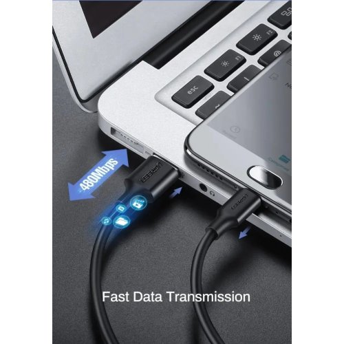 Кабель Ugreen US289 USB 2.0 to microUSB 2.4A 1.5m (60137) Black купить в Украине | Telemart фото