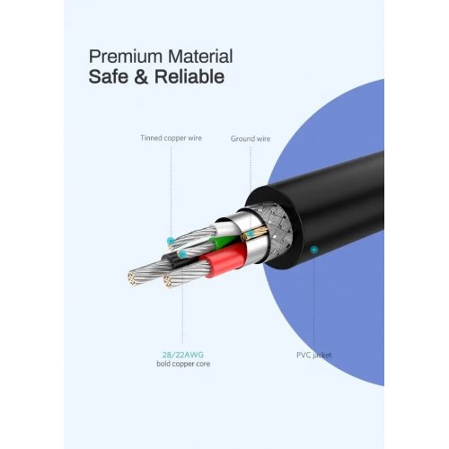 Кабель Ugreen US289 USB 2.0 to microUSB 2.4A 1.5m (60137) Black купить в Украине | Telemart фото