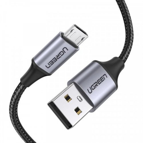 Кабель Ugreen US290 USB 2.0 to microUSB 2.4A 1m (60146) Black купить в Украине | Telemart фото