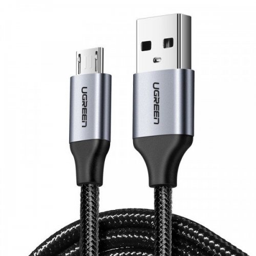 Кабель Ugreen US290 USB 2.0 to microUSB 2.4A 1m (60146) Black купить в Украине | Telemart фото