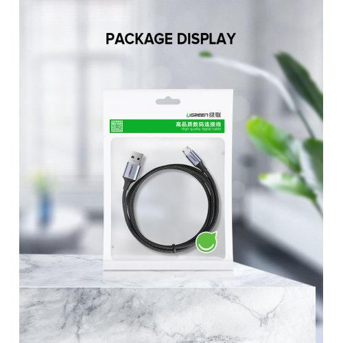 Кабель Ugreen US290 USB 2.0 to microUSB 2.4A 1m (60146) Black купить в Украине | Telemart фото