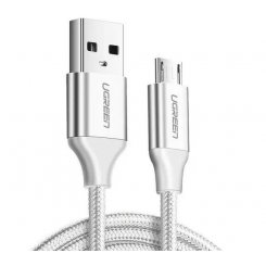 Кабель Ugreen US290 USB 2.0 to microUSB 2.4A 1m (60151) Silver