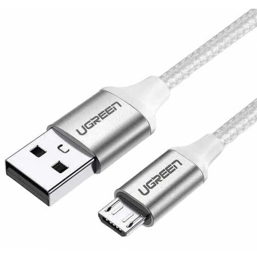 Кабель Ugreen US290 USB 2.0 to microUSB 2.4A 1m (60151) Silver купить в Украине | Telemart фото