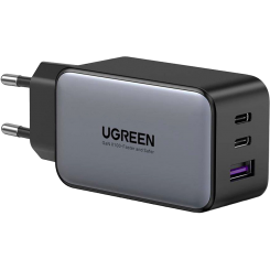 Фото Сетевое зарядное устройство Ugreen CD224 USB + 2 x USB Type-C 65W (10335) Dark Grey