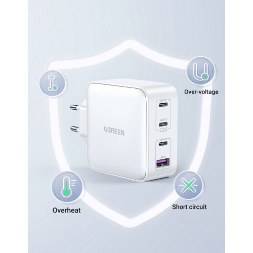 Купити Мережевий зарядний пристрій Ugreen CD226 USB + 3 x USB Type-C 100W (15337) White - ціна в Києві, Львові, Вінниці, Хмельницькому, Франківську, Україні | інтернет-магазин TELEMART.UA фото