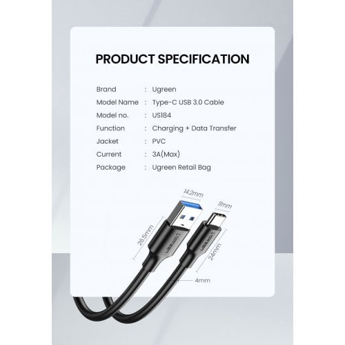 Кабель Ugreen US199 USB to Lightning 2.4A 1.5m (60162) Silver купити в Україні | Telemart фото
