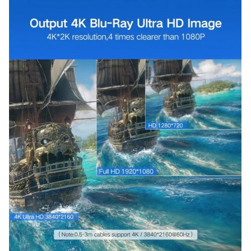 Кабель Ugreen HD104 HDMI to HDMI 1.4 4K 3D 5m (10109) Black купити в Україні: Київ, Львів, Хмельницький, Тернопіль, Івано-Франківськ | Низька ціна, відгуки, характеристики від TELEMART фото