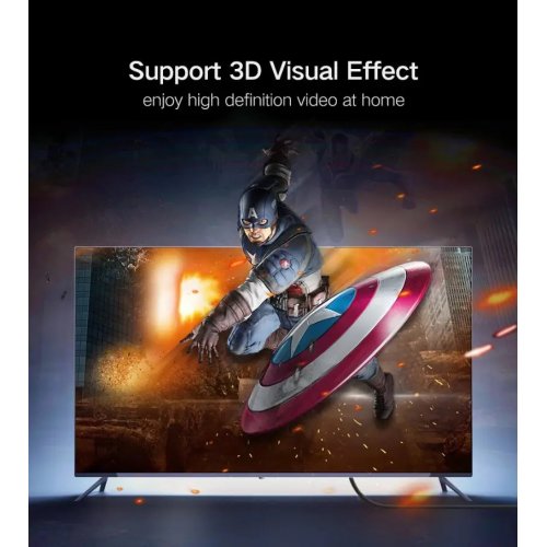 Кабель Ugreen HD104 HDMI to HDMI 1.4 4K 3D 5m (10109) Black купити в Україні: Київ, Львів, Хмельницький, Тернопіль, Івано-Франківськ | Низька ціна, відгуки, характеристики від TELEMART фото