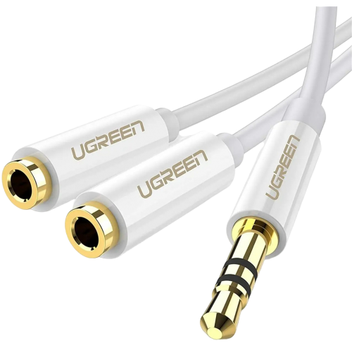 Купити Сплітер Ugreen AV134 3.5mm to 2 x 3.5mm 0.25m (10739) White - ціна в Києві, Львові, Вінниці, Хмельницькому, Франківську, Україні | інтернет-магазин TELEMART.UA фото